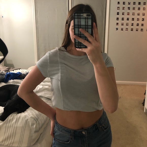 light blue top with cross back - Picture 2 of 4